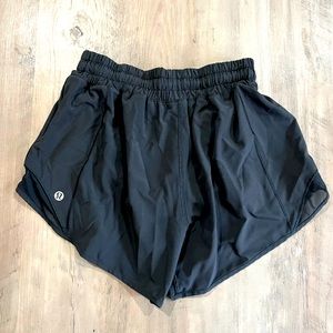 Lululemon black shorts. Lined Hotty hot shorts. Size 4